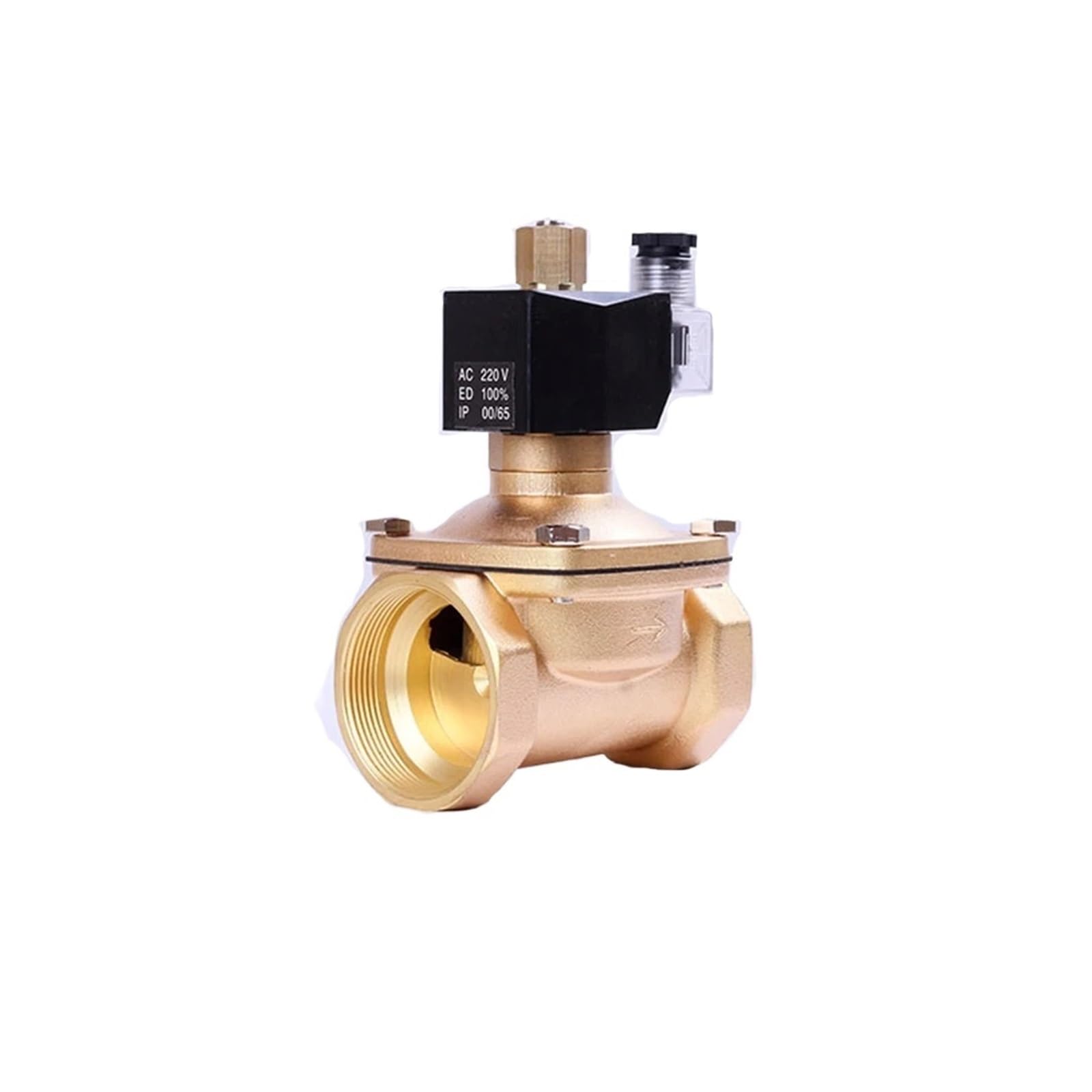 Électrovanne 1.5 pouces laiton 12V 24V 220V normalement ouverte air eau