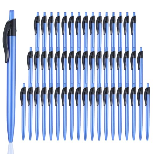 Retractable Blue Ballpoint Pen for Smooth Writing 1.0mm Medium Pack of 100 Blue Ink Pen, Click Blue Pens Bulk with Comfort grip, Idea for Journaling, Planner, Note Taking Office School Supplies