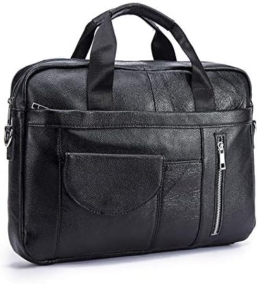 Miniatura 2 de Bolso de mensajero de cuero genuino para hombre, maletín para portátil, bolso de hombro para oficina, viajes de negocios con caja de regalo