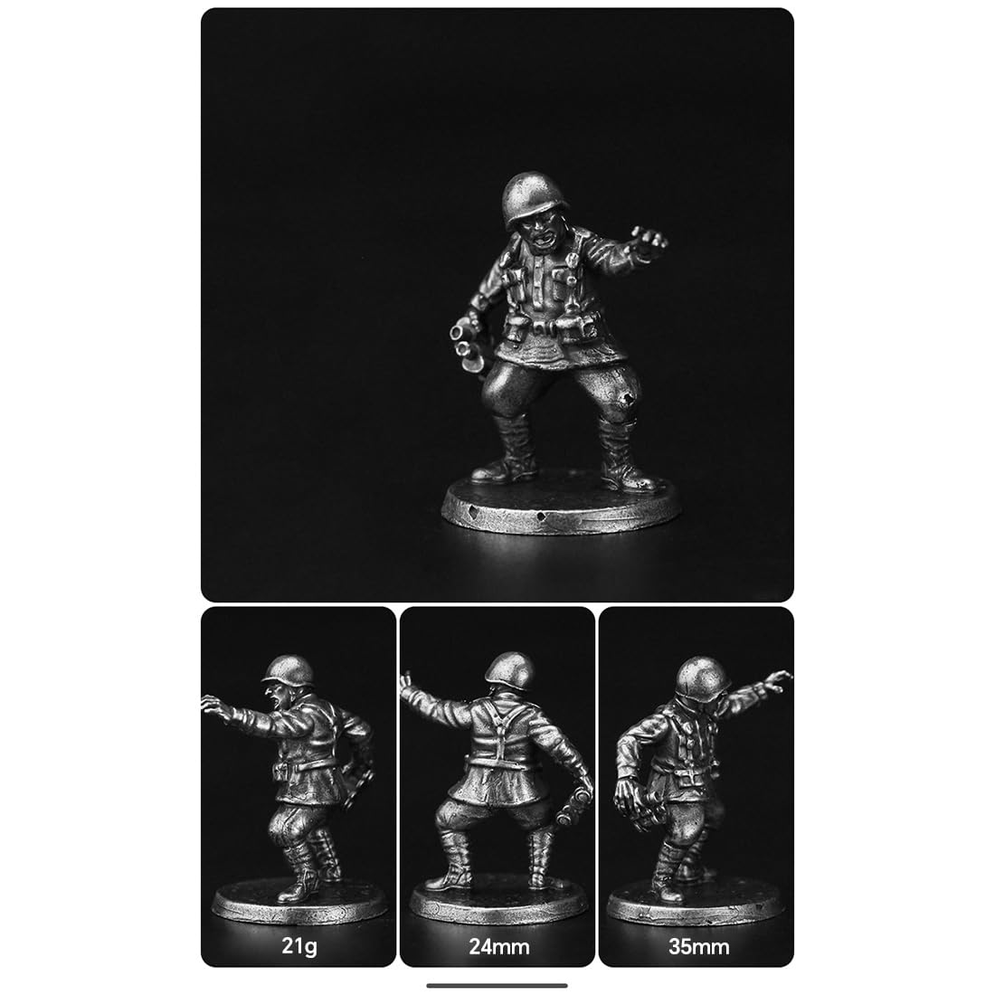 Wojskowy zestaw kolekcjonerski z figurkami odlewanymi ciśnieniowo, radzieckich jednostek artyleryjskich z II wojny światowej (8-częściowy zestaw / 325-13-20)