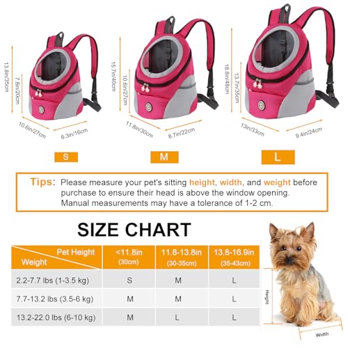 M MUNCASO Hundetrage-Rucksack Welpentasche Kleine Haustier-Fronttasche mit Atmungsaktivem, Head-Out-Design, Wasserdichter Boden für Reisen, Outdoor, Wandern