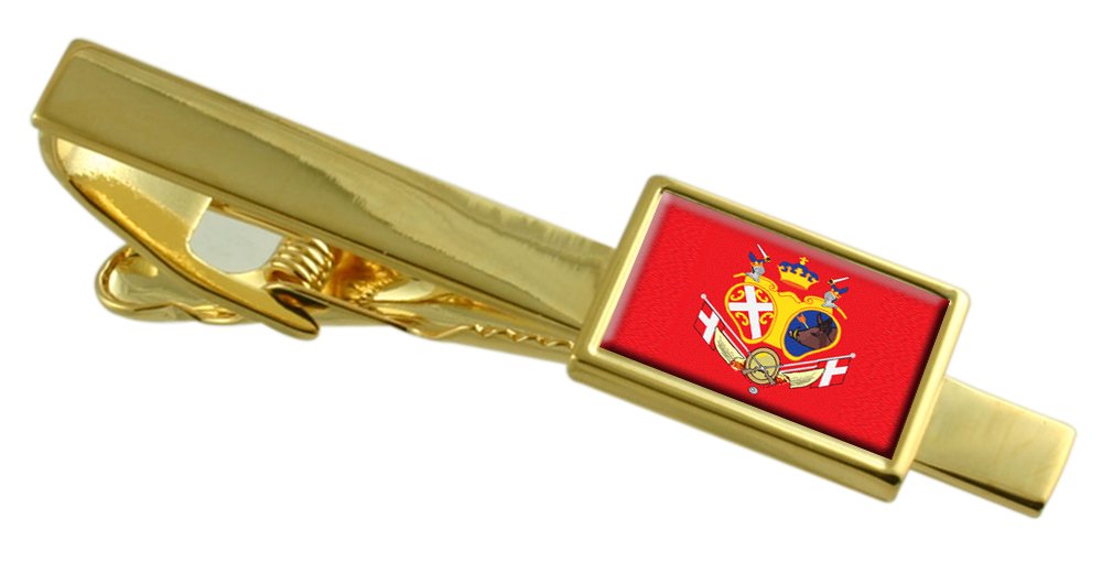 Topola Stadt Serbien Flagge Gold Krawattenklammer graviert Personalisierte