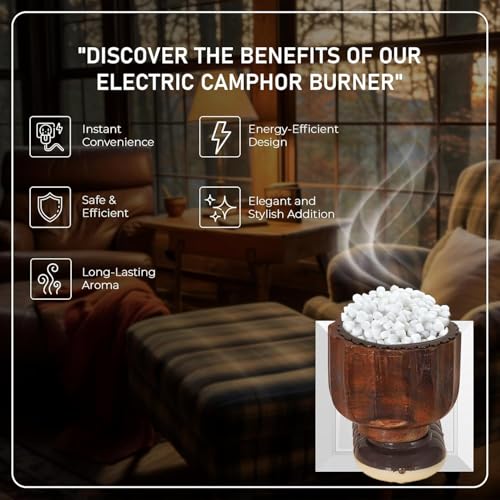 Image of Vedic Kapoor Dani Electrical Camphor Kapoor Burner Holder Essential Oil Fragrance Electric Wooden Kapoor Dani for Home & Office(Design Color May Vary, Pack of 1)