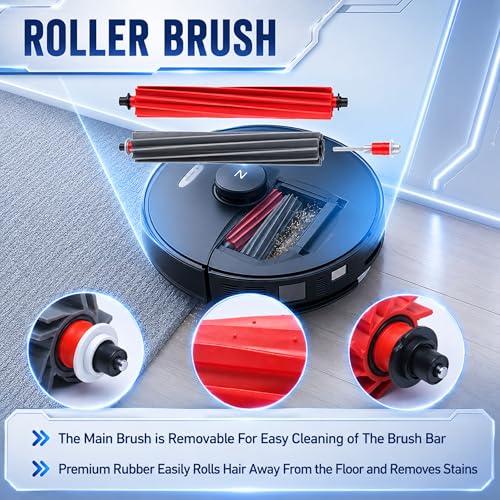 Image of 29 Pack Accessories Kit,Compatible with Roborock S8 MaxV Ultra Robot Vacuum,1 Mop Clean Brush,2 Roller Brush,4 Small Mops,4 Mop Pads,4 Hepa Filters,6 Side Brushes,6 Vacuum Bags,S8 Max Parts