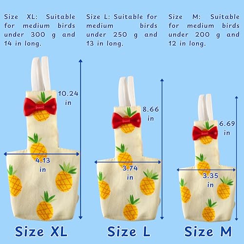 Image of Pigeon Diaper Harness and Bird Leash Set, Birds Diapers for Pigeons and Leash Pigeon Harnesses, Diapers for Birds Cockatiel Parrot Parakeet, Macaw Harness and Leashes Pants (L-Pink Rabbit)