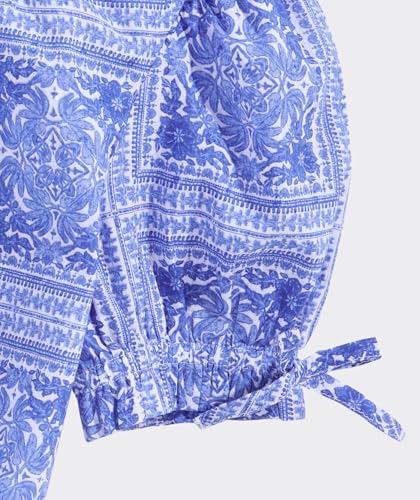 vineyard vines Girls' Clip Dot Smocked Puff Sleeve Top3