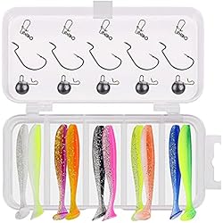 Gusanos Americanos Para Pescar ANCLLO Juego de señuelos de pesca, anzuelos, anzuelos suaves, ganchos de gusano, pesas, enganches giratorios, accesorios de pesca para agua dulce o salada