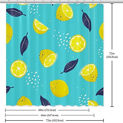Rideau de douche imperméable sans fuite motif citron 168 x 183 cm - 7