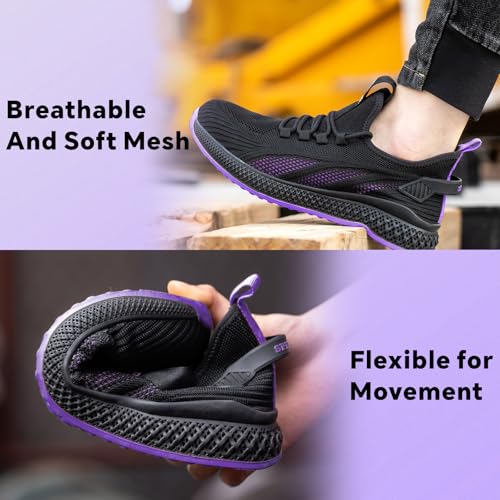 Image of SPIEZ Unisex Safety Shoes Men Women Puncture Proof Work Sneakers ASTM