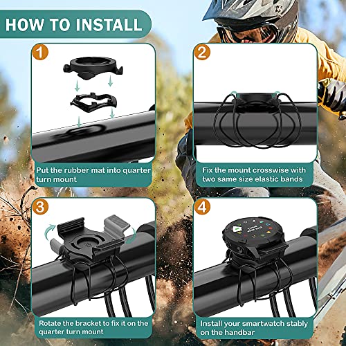 Image of TUSITA 26mm QuickFit Quarter-Turn Bike Mount Compatible with Garmin Fenix 6X Pro, Fenix 7X, Quatix 6X Solar,Enduro,Tactix Delta