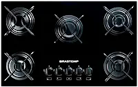 Cooktop 5 bocas Brastemp com grades piatina e acendimento automático - BDD75AE BIVOLT