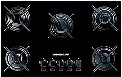 Cooktop 5 bocas Brastemp com grades piatina e acendimento automático - BDD75AE BIVOLT