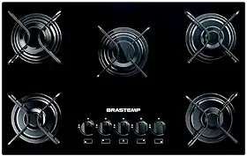 Cooktop 5 bocas Brastemp com grades piatina e acendimento automático - BDD75AE BIVOLT