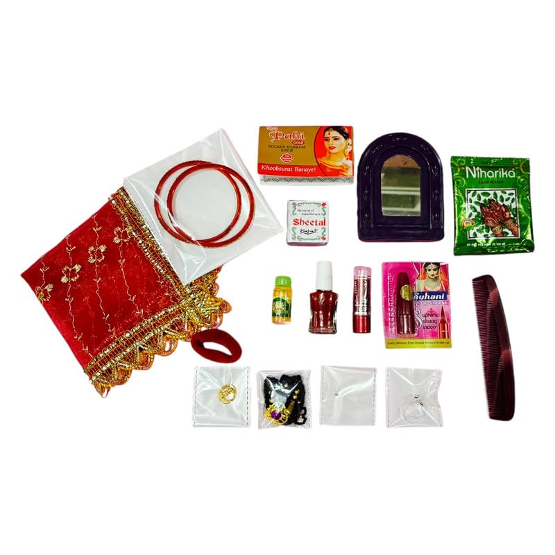 Image of 16 Solah Shringar Set | Complete Artificial Jewelry Set for Mataji & Deviji | Essential Puja Accessories for Navratri, Diwali & Karwa Chauth | Multipurpose Religious Puja Kit