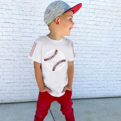 Kids Boys Girls Cotton T Shirts Short Sleeve Crewneck Baseball Graphic Breathable Athletic Tops Summer Lightweight Tees4