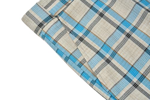 Mens Plaid Checkered Slim Fit Dress Pants Stretch Trousers with Elastic Waistband for Casual, Business, or Wedding3