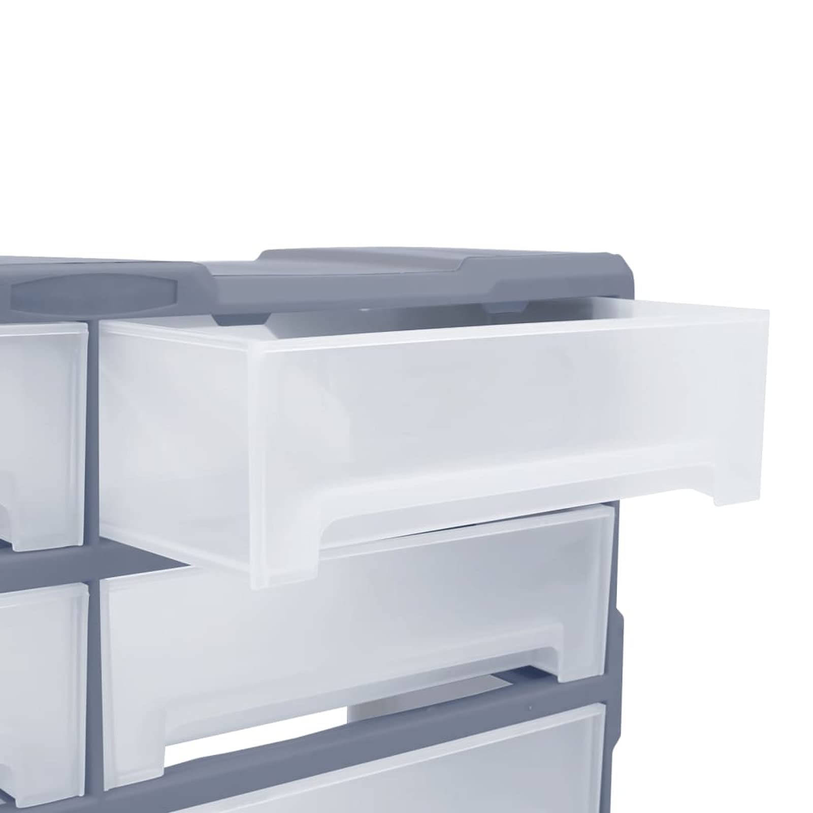 Tidyard Organizador Multicajones con 8 Cajones Grandes Caja de Almacenamiento Taller Herramientas Armario Pared Caja de Manualidades Gris 52x16x37 cm