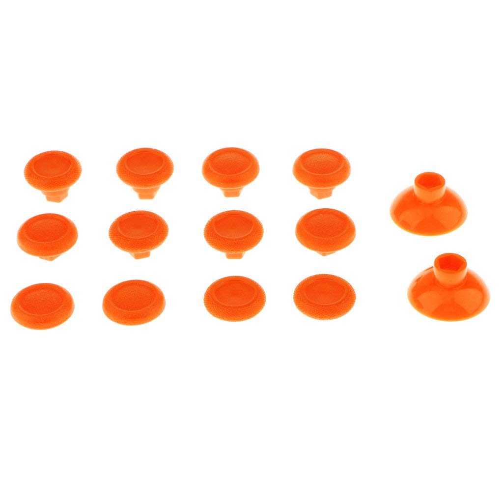 Tenlacum 14in1 Replacement Joystick Caps Thumbstick Handle Removable & Lightweight Protective Caps for PS3/PS4/XBoxOne -Orange