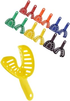 10/Pcs Dental DuraLock Plus Ortho Impression Trays Upper/Lower Dental Impression Tray for Adult/Children #5 Large Lower