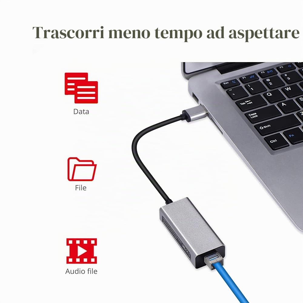 2.5GBase-T Adattatore di rete USB 3.0 RTL8156B 2500/1000/100Mbps USB 3.1 Gigabit Ethernet Scheda RJ45 LAN Controller per Laptop Desktop