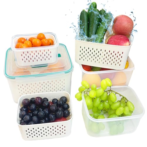 XYSaiXuan Organizador de frigorífico, recipientes con tapa, sin B...