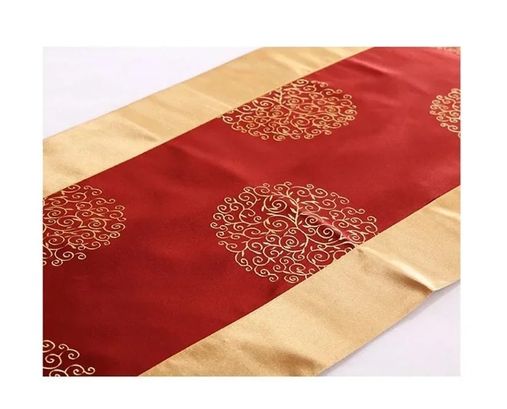 Drapeau de lit à motif queue de phénix de 50 cm de large, fond bleu avec bord doré, serviette de chevet, décoration de lit, hôtels, séjours chez l'habitant (style 3,50 x 260 cm, 1 pièce)
