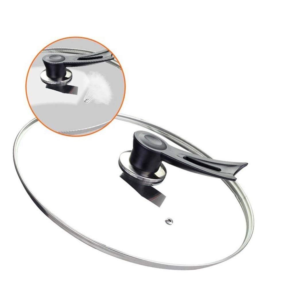 Wok de Aluminio Antiadherente Negro con Vidrio Templado y Tapa Antideslizante Cocina de Inducción de Silicona Fácil de Usar Ergonómico