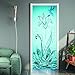 ZSQCVB Papel Pintado Para Puertas 95x215cm gota de agua flor azul Vinilos Puertas Cocina Vinilo Puertas Adhesivo Vinilos para Neveras Autoadhesivo Murales Impermeables Dormitorio Decoración