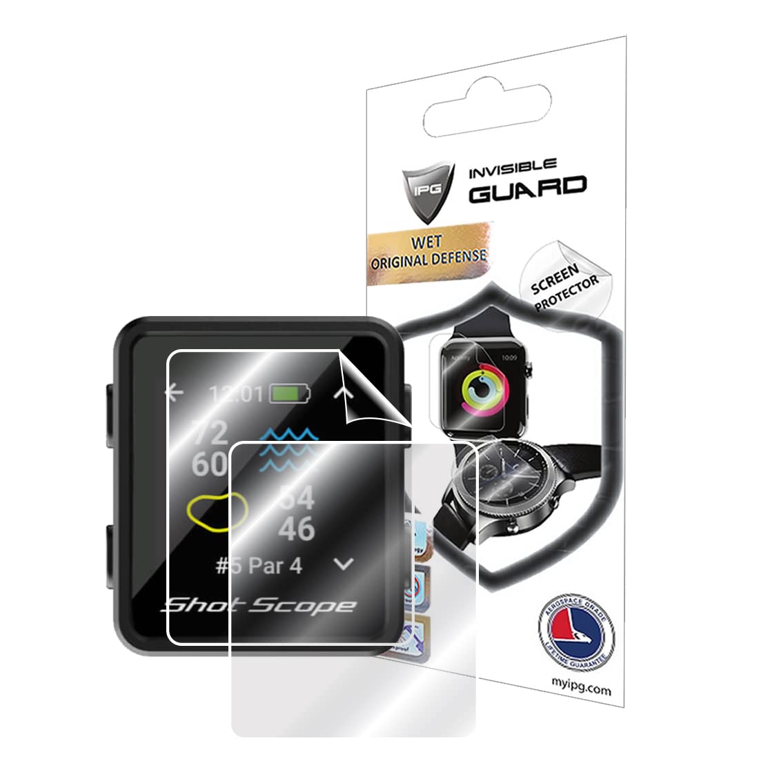 IPGfor Shot Scope H4 GPS Handheld Screen Protector (2 Units) Invisible Ultra HD Clear Film Anti Scratch Guard-Smooth/Self-Healing/Bubble -Free for H4