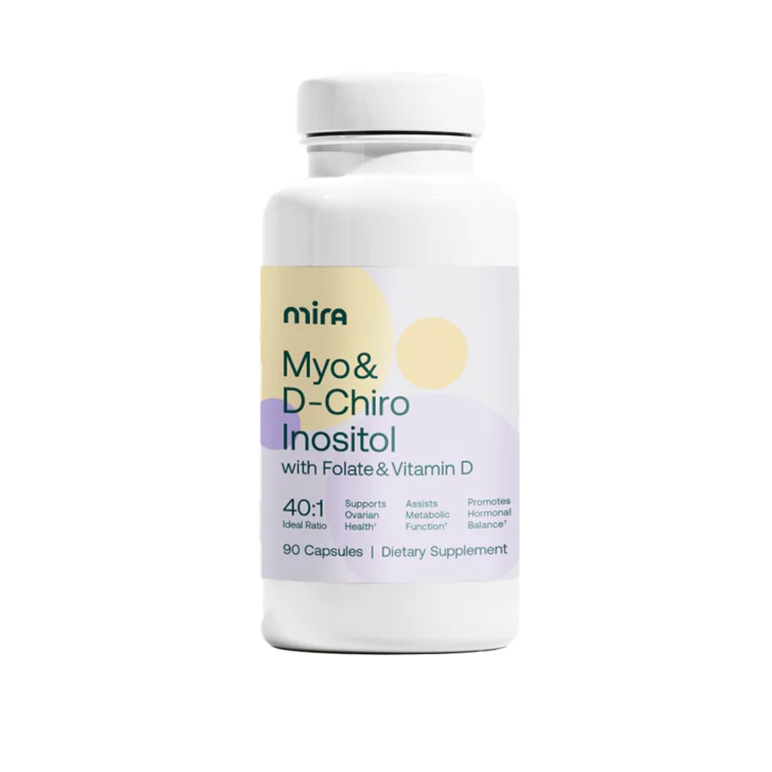 Mira PCOS Supplement, Inositol for Hormonal Balance, 90 Capsules