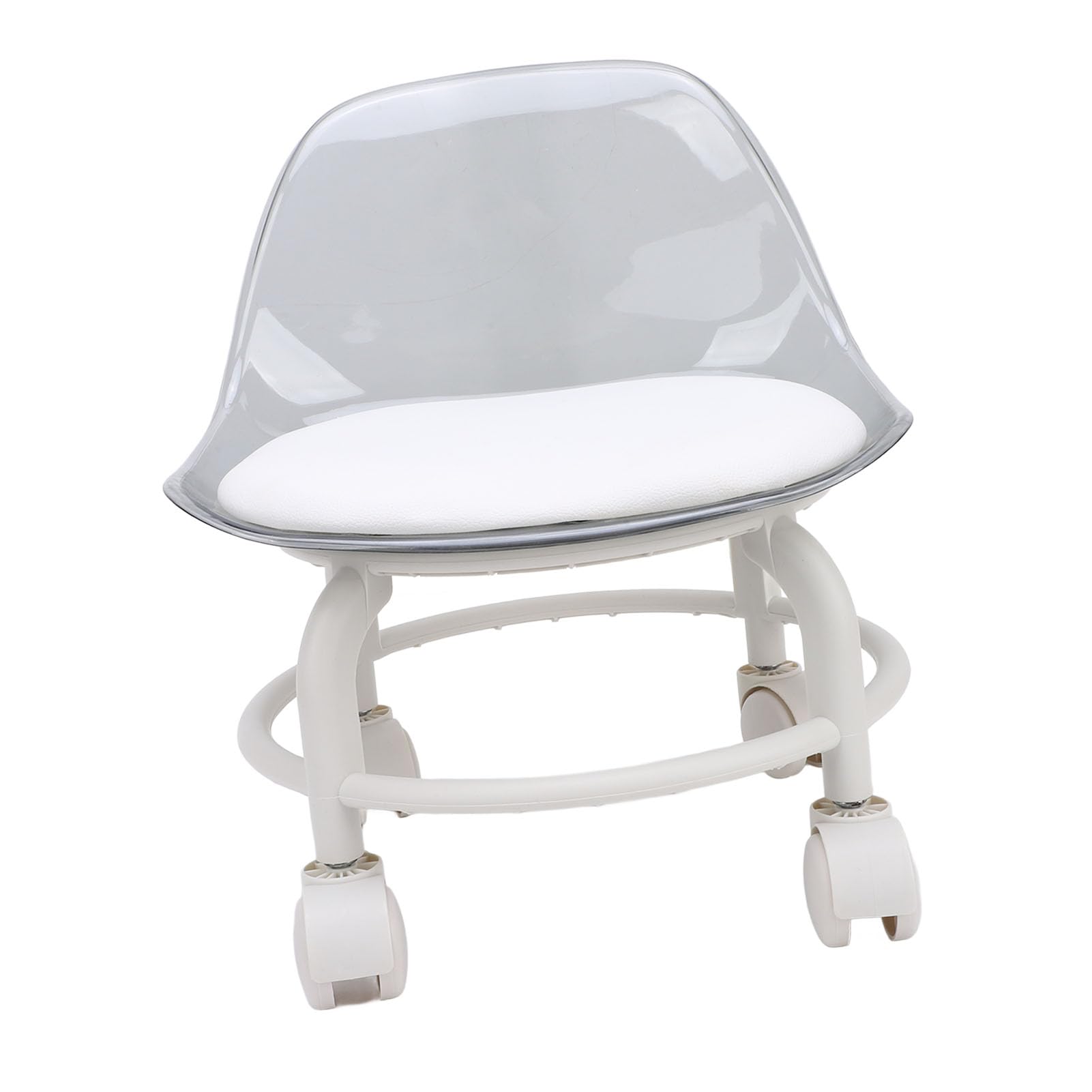 Taburete bajo con Rus Rus Giratorias 360 ​​Grados Taburete con Alta Resistencia Asiento con Plástico con Resp Cómodo para el Hogar Oficina Garaje Tienda