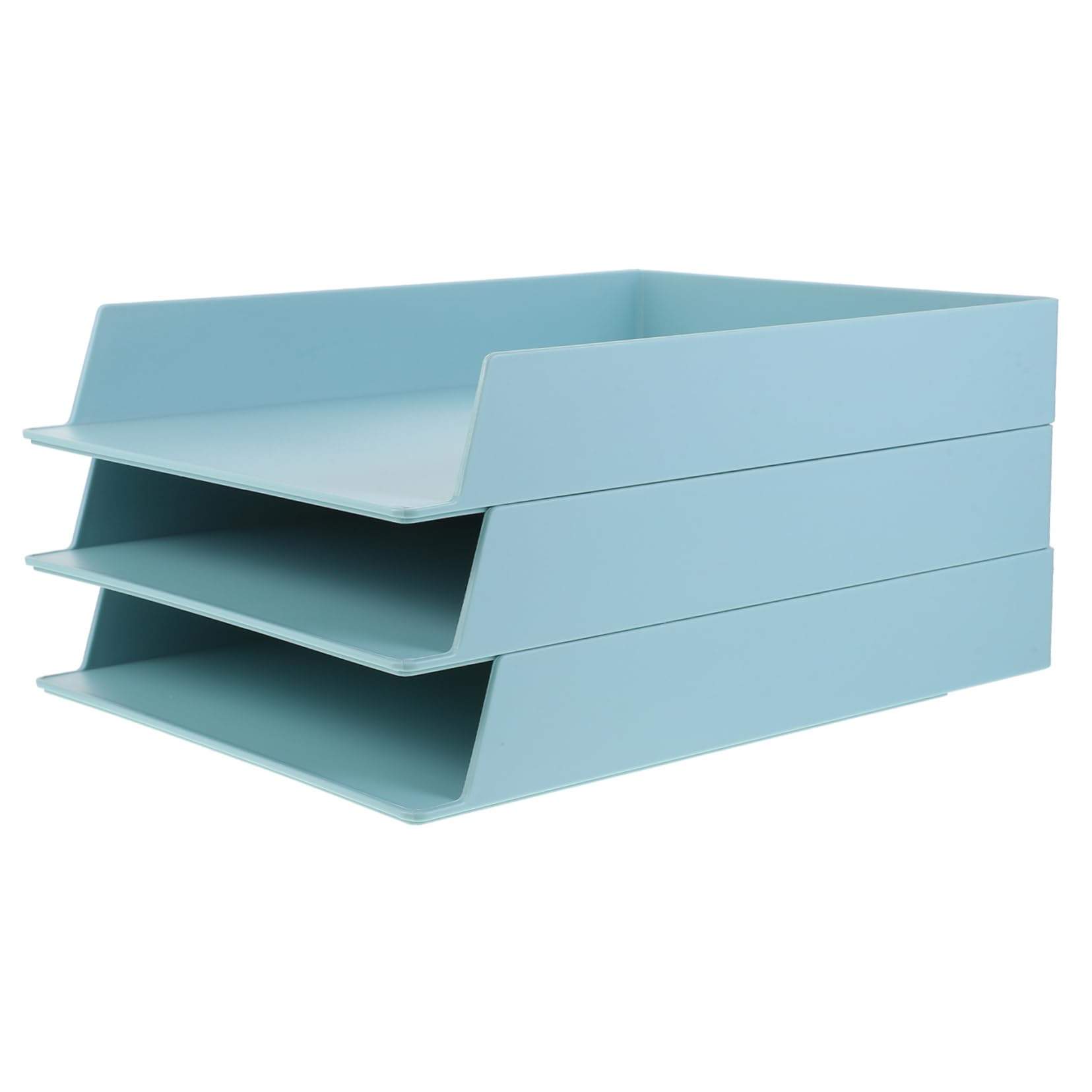 Tofficu Caja de Almacenamiento de Archivos Decoracion Colegio A4 Apilable | Abs Verde, Gran Capacidad y Diseño Ligero, Uso en Oficina y Dormitorio, Paquete de 3 Piezas