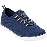 Comfortview Women's CV Sport Ariya Slip On Sneaker - 9 WW, Navy (Wide Widths Available)