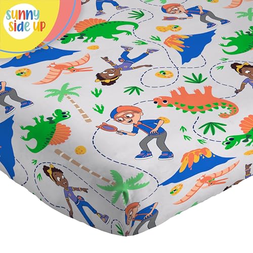 Image of Sunny Side Up Kids Sheet Set Includes Sheets and Pillow Cover - 100% Microfiber Bedding and Room Decor, Gray - Blippi, 4 Piece Full