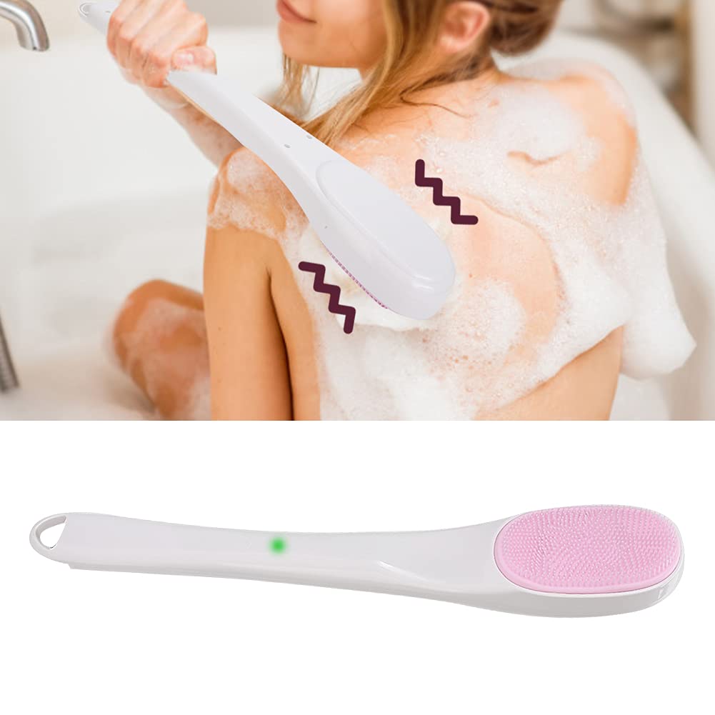 per spazzola per la pulizia del viso in silicone, modalità a tre marce, massaggio vibrante, manico lungo, design impermeabile, pulizia profonda, cura della pelle, uso