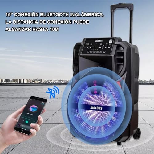 Bocinas, Wireless bafle 15 pulgadas Marca LINK BITS (2)