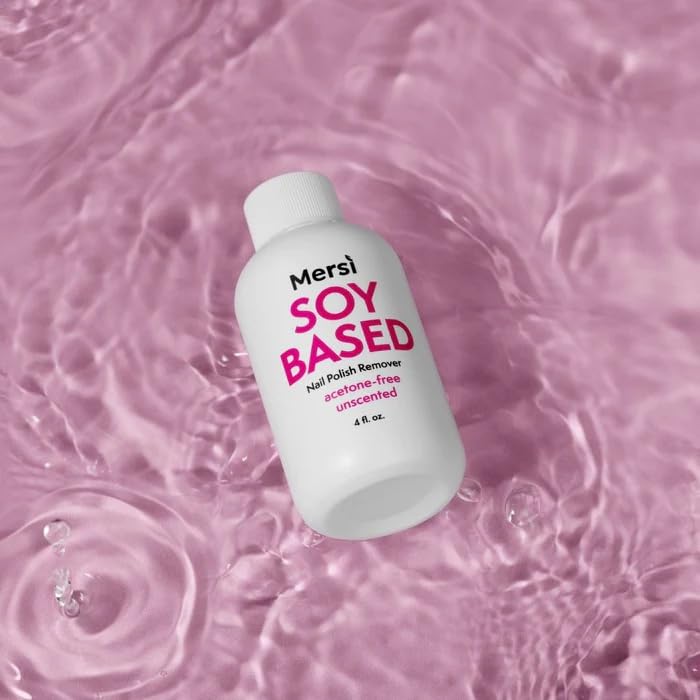 Mersi Removedor de esmalte de uñas a base de soja sin acetona (sin perfume)