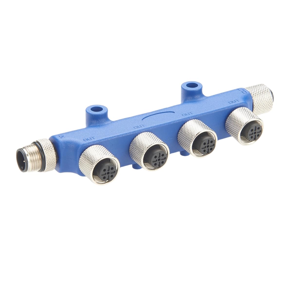NMEA 2000 N2k 4 porte MultiPort T Connettore IP67 M12 5Pin Scatola di giunzione Distributore Backbone Drop Cable Tee Splitter 0101107801 per Navi Marine,Yacht Lowrance Networks,Metal Blu