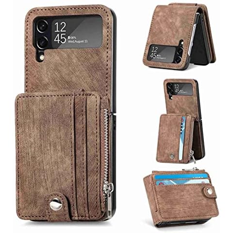 Funda Reevermap para Samsung Galaxy Z Flip4 5G de piel sintética extraíble 2 en 1 con ranura para tarjetas Cover
