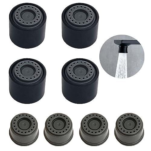 F22/M24 Aérateur de robinet noir, 4 pièces de filtres robinets d'évier avec inserts aérateurs, robinet de cuisine avec économie d'eau, filtre ABS avec 4 rondelles(F22, noir 2)