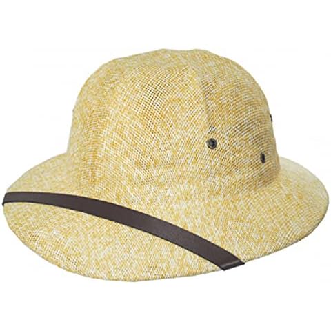Village Hat Shop Toyo Straw Pith Helmet (Tan/White) Cover
