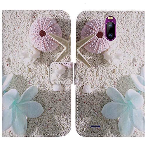 TienJueShi Etoile de mer Support à Rabat Coque Étui Couverture Protecteur Housse pour TEENO DUODUOGO J6+ Case Portefeuille Cover Cas Cuir