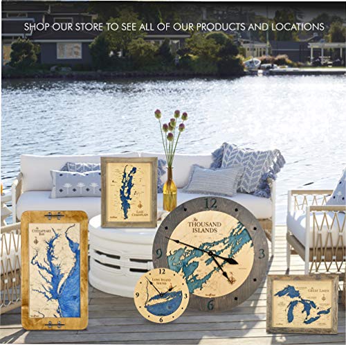Sea & Soul Chesapeake Bay Nautical Wall Art | Coastal Décor 3D Wood Map 13-in x 16-in | Nautical Wood Chart | Lake Art | Handcrafted in the USA (Rustic Pine/Deep Blue) - Image 8