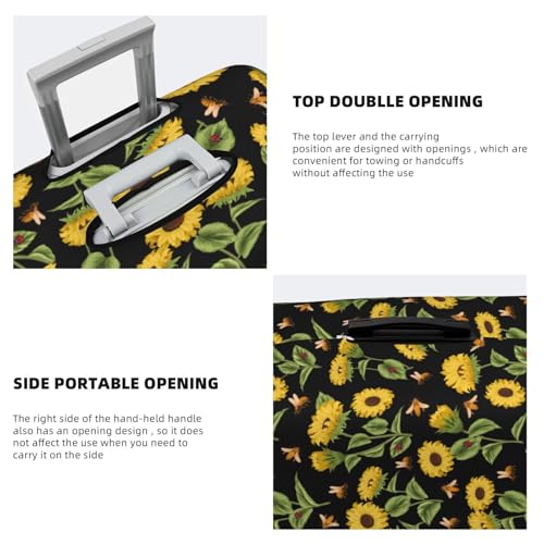 Travel Luggage Covers - Bees and Sunflowers Elasticity Suitcase Covers Protector for Luggage 18-32 Inch4