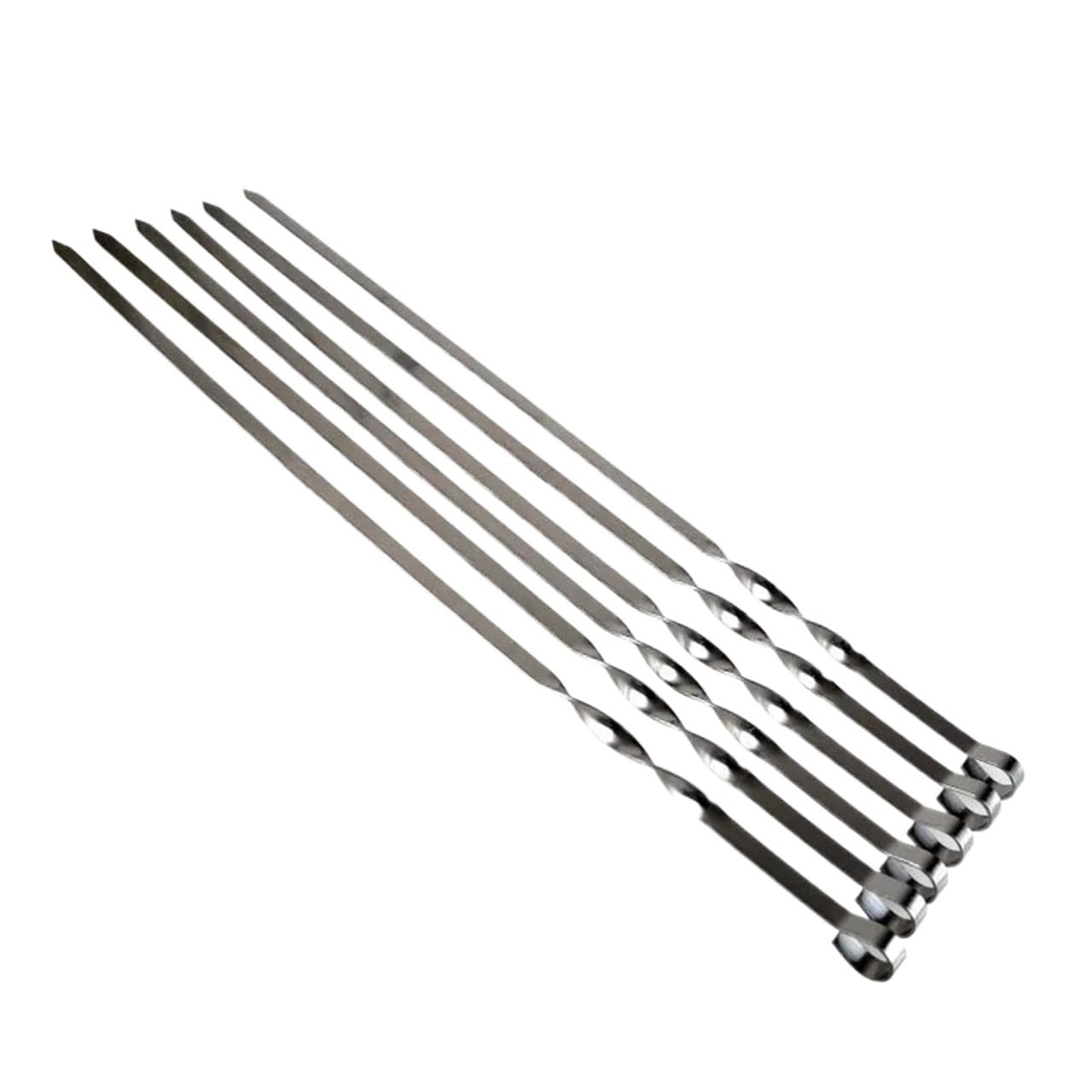 Brochetas de Metal Juego de brochetas Metal for barbacoa, 6-12 Uds., 21,6 '', 55CM, acero inoxidable, grande, plana, aguja for, Shish Kabob(10 PCS)