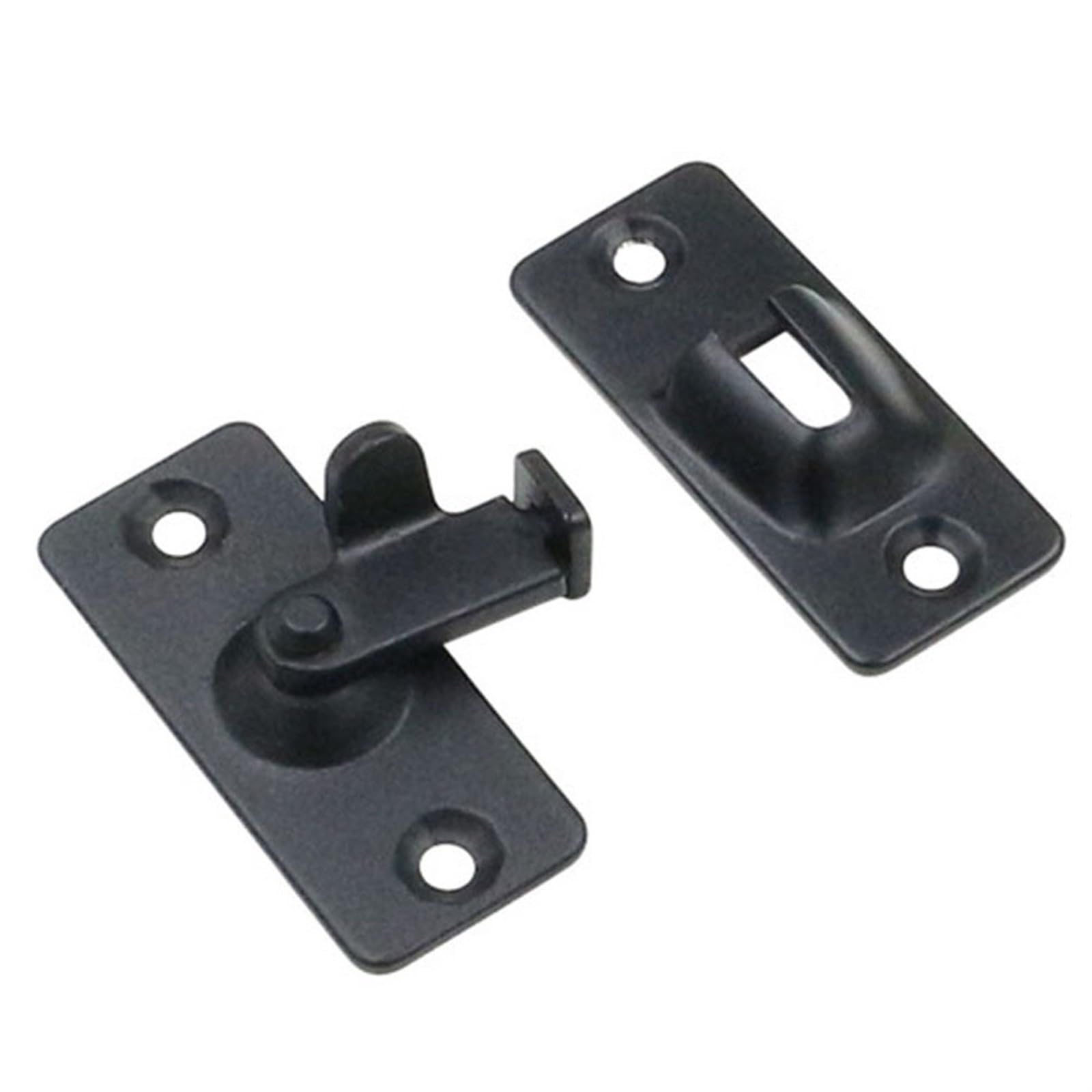 Naqzrxpml Black Sliding Door Bolt 2 Pcs 90 Degree Stainless Steel Hasp Latch Right Angle Hook Multicolor(Black)