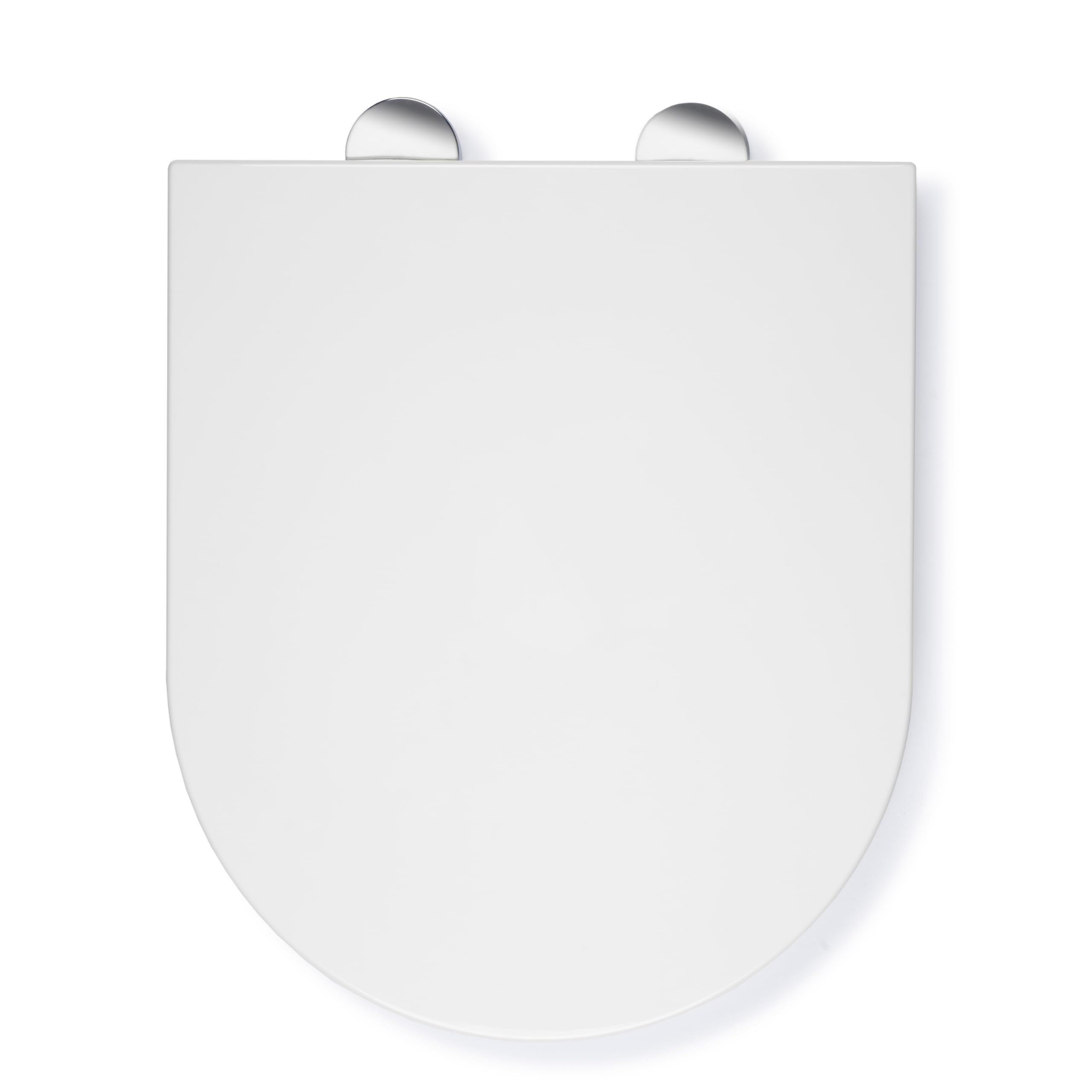 Croydex Kisdon Slimline D Shaped Soft Close Toilet Seat - with Quick Release Button for Easy Cleaning, Durable Scratch-Resistant Thermoset Plastic, Adjustable Flexi-Fix Hinges, Simple DIY Installation