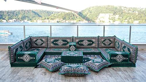 Ensemble De Coussins De Sol Marocains Traditionnels - 2 Sièges + 2 Dossiers + 4 Sacs Zippés - Laine Blanche - Fait Main