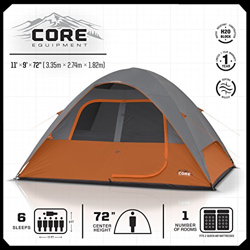Core 6 Person Dome Tent 11' X9' #TOP2