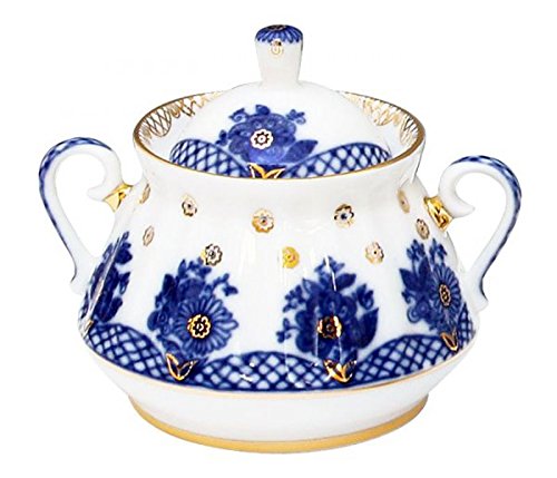 Lomonosov Porcelain Sugar Bowl Basket 10 ounces/300 milliliters